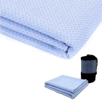 Image of Oaygat Hot Yoga Mat Towel Non Slip Blanket Quick Dry Fitness Ultra Soft and Sweat Absorbent Sheet Grip Dot Washable Physical Exercise Cloth with Mesh Carry Bag