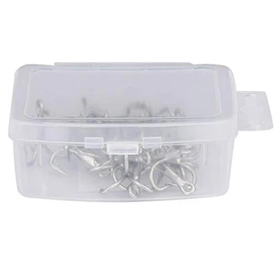 Image of Alomejor Fishing Treble Hook Set High Strength Sharpened for Pike Zander Perch Sea Lures etc(20pcs*6#)