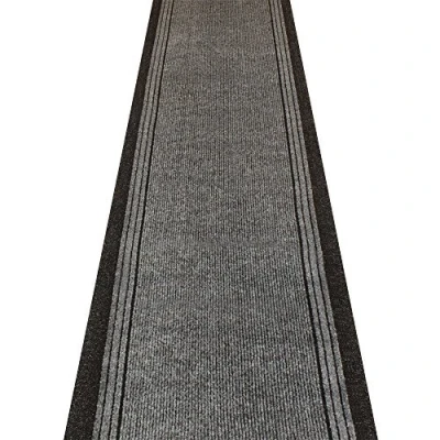 Image of WDC ONLINE eXtreme® Inca Grey Long Hall &amp; Stair Carpet Runner 66cm wide choose your own size in 1ft(foot) lengths
