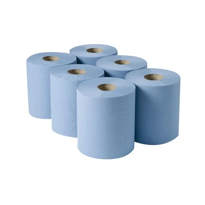 Image of 2Work 3 Ply Centrefeed Roll 135m Blue (Pack of 6) 2W00083