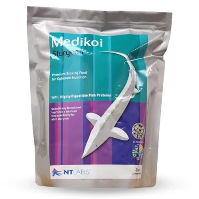 Image of NT Labs Medikoi Sturgeon Multi Season, Complete Feed For Sturgeon, Ideal All Year Round Feeding, Fast Sinking Pellet, Highly Palatable Pond Fish (3 kg)(4.5mm)(Standard)