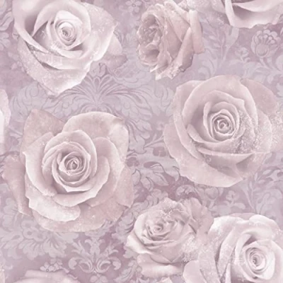 Image of Arthouse Rose Pink Damask Wallpaper French Style Soft Blush Tones &amp; Large Scale Florals Photographic Design Romantic Feel Pearlescent Background Catches Light Luxurious Lustre 623302