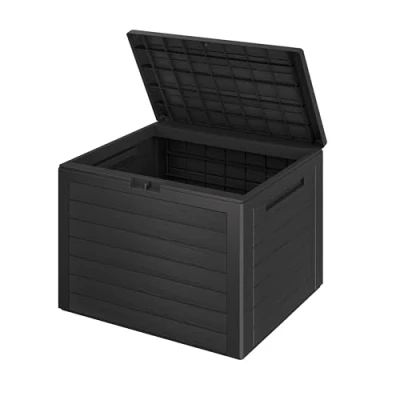 Image of CASARIA® Waterproof Garden Outdoor Storage Box 190L Plastic, Lockable With Lid Parcel Box, Chest Toy, Cushion Anthracite