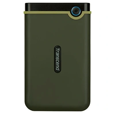 Image of Transcend 1TB StoreJet 25M3S USB 3.1 Portable Hard Drive Rugged, Anti Shock Resistant, Compact and Lightweight with Lightning Fast Speeds a One Touch Backup Button (Iron Grey) TS1TSJ25M3S