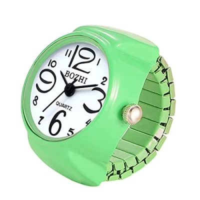 Image of JewelryWe Men Women Finger Watch Round Analog Quartz Ring Watches, Adjustable Size