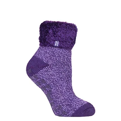Image of HEAT HOLDERS Ladies Annabelle Thermal Warm Lounge Slipper/Gripper Socks UK 4 8, EUR 37 42