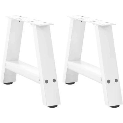 Image of vidaXL Coffee Table Legs A Shaped 2 pcs White 40x(30 31) cm Steel