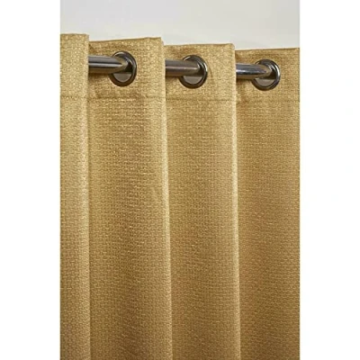 Image of Emma Barclay Ambiance Thermal Blackout Eyelet Curtains 3D Embossed With Reflective Reverse Weave in Ochre Width 66 x Drop 72&quot; (168 183cm)