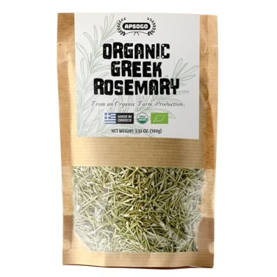 Image of Apsogo Rosemary Dried Organic produced in Greece Aromatic Flavor, Premium Quality Herb &amp; Excellent Taste (100g)