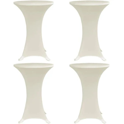 Image of vidaXL Standing Table Cover Ø70 cm Cream Stretch 4 pcs