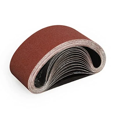 Image of Sruhrak 75X457mm Abrasive Sanding Belt Set 15 Pack 120 Grits Sandpaper Belts for Portable Sander