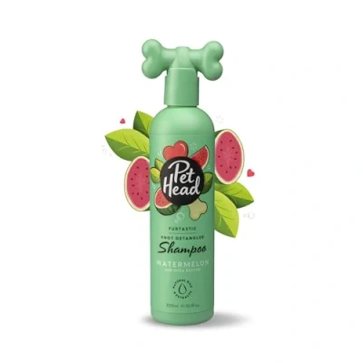Image of PET HEAD Dog Shampoo 300ml, Furtastic, Watermelon Scent, Knot Detangler, Best for Smelly Dogs, Care Long, Tangly Curls &amp; Coats, Professional Grooming, Vegan, Gentle Formula Puppies