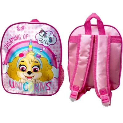 Image of Paw Patrol Girls Backpack Skye Character Bag Kids School Rucksack Pink Carry