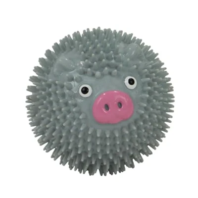 Image of Ancol Small Bite Dog Spikey Pig Ball Pets Puppies Interactive High Bounce Toy for Chewing and Retrieval Play Floats on Water 7.5cm