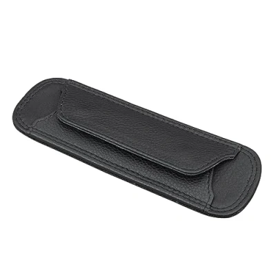 Image of STILORD Shoulder pad Leather with Press Studs for Strap Belt Padding Protector Padded Bag Genuine Vintage, Colour:Black