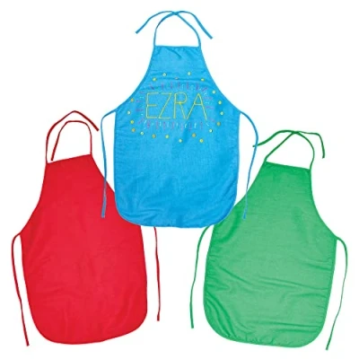 Image of Baker Ross FX850 Rainbow Colours Fabric Aprons Pack of 3, Kids for Arts and Crafts