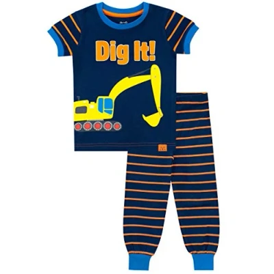 Image of Harry Bear Boys Digger Pyjamas Snuggle Fit Blue Age 4 to 5 Years