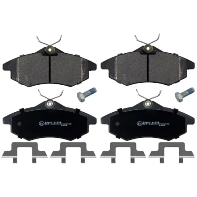 Image of 1611457180, 1617257080, 425236, 425258, 425345 Brake pad set BLUE PRINT ADP154216 Front Axle with fastening material attachment