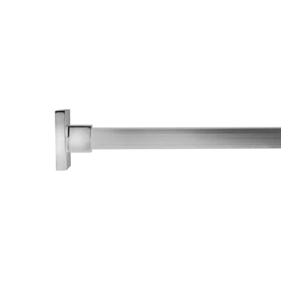 Image of Croydex AD116441 Square Section Shower Curtain Rod With Rings Maximum Length 2500mm Chrome, Silver
