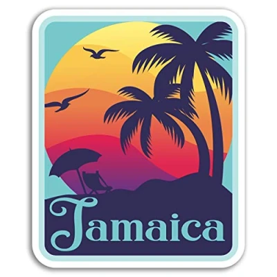 Image of 2 x 10cm Jamaica Vinyl Stickers Caribbean Travel Sticker Laptop Luggage #18300 (10cm Tall)