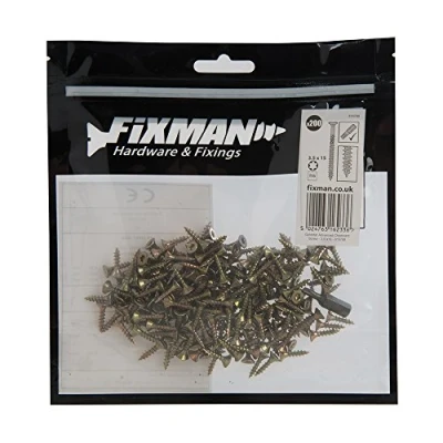 Image of Fixman 816788 Goldstar Advanced Chipboard Screws 3.5 x 15mm 200pk