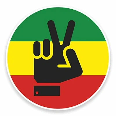 Image of 2 x 10cm Rasta Peace Hand Jamaica Vinyl Sticker Laptop Travel Luggage Tag #9482 (10cm Wide High)