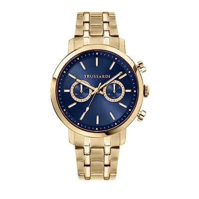 Image of Trussardi Men&#039;s Watch, T Couple Collection, Multifunctional, Quartz, Made of Stainless Steel, PVD Yellow Gold R2453147002