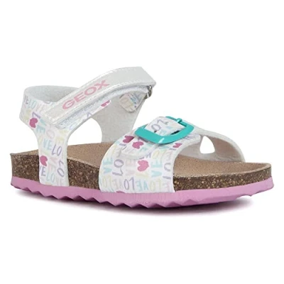 Image of Geox Boy&#039;s B Chalki Girl Sandal, White multi coloured, 3.5 UK Child