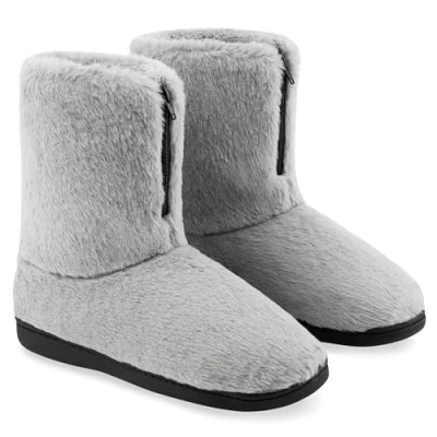 Image of CityComfort Womens Slippers Fluffy Boot Indoor House Shoes for Women and Teenagers Sizes 3 8 Non Slip Sole Gifts Her (Grey, 5 UK)