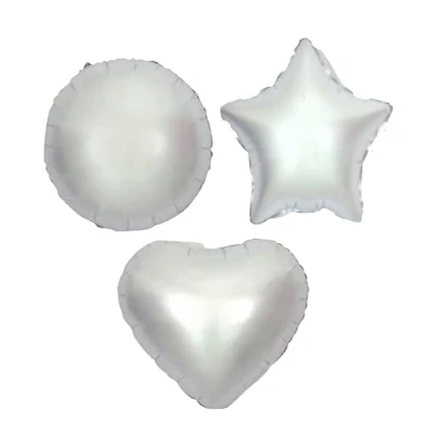Image of Silver Round Satin Foil Balloon, 45cm