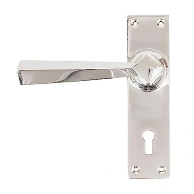 Image of From The Anvil Polished Chrome Straight Lever Lock Set