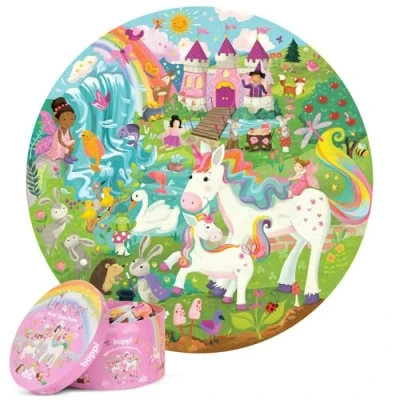 Image of Boppi Puzzles for 5+ year olds / 150 Piece Round Circle Fairies, Animals and Unicorn Jigsaw Kids Aged 5 8 Made with 100% Recycled Card