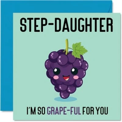 Image of Thank You Cards for Step Daughter Grape Ful Funny Happy Birthday Card from Mum Dad, Gifts, 145mm x Joke Greeting Women Her