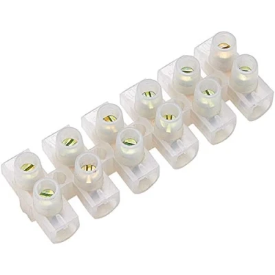 Image of BG Electrical 6 Way Connector Strip, 15 Amps, Clear Polyethylene