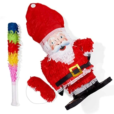 Image of THE TWIDDLERS Santa Claus Piñata, Great Fun for Xmas Parties, Fill with Toys or Sweets (40 x 30 22 cm)
