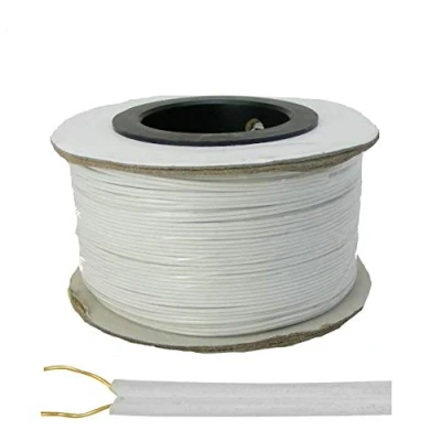 Image of K M Electronics® Bell Wire Flat 2 Solid CORE Flexible DOORBELL INTERCOM Phone Cable 100M Drum