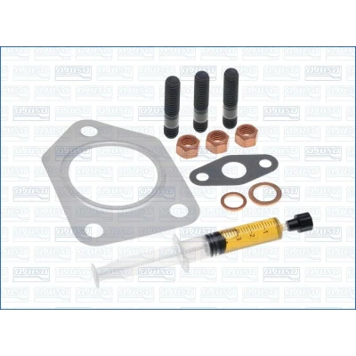 Image of 11657800595, 11657808478, 11657810190, 11658506892, 11658506894 Mounting Kit, charger AJUSA JTC11570 with studs, syringe oil gaskets/seals