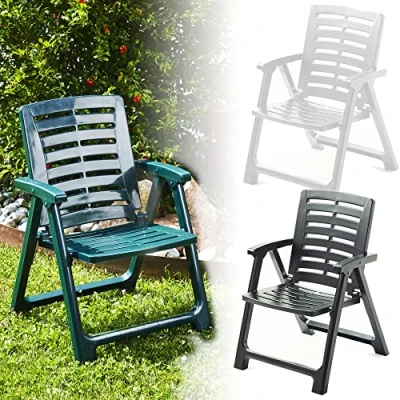 Image of Outdoor Folding Garden Furniture Chairs Camping Patio Pool Seat Beach With Arms (White)