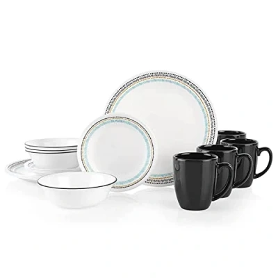 Image of Corelle Paloma 16 Piece Dinnerware Set Service for 4 Multicolour
