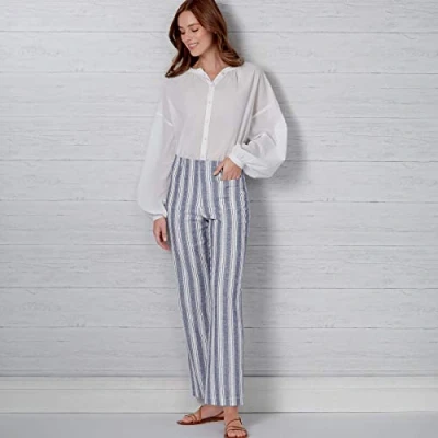 Image of New Look Sewing Pattern N6660 Misses&#039; High Waisted Flared Pants in Two Lengths, Paper, Various, A (8 10 12 14 16 18 20)