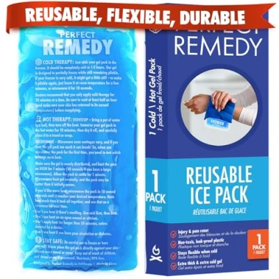 Image of Reusable Gel Ice Pack for Hot and Cold Compress, Packs Injuries Gel, Injury Recovery Muscle Pain Relief (1 Pack, Blue, Regular)