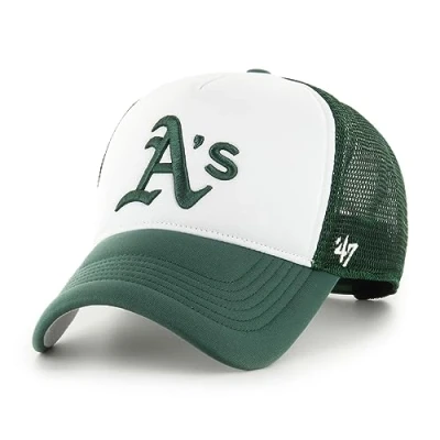 Image of 47 Oakland Athletics White Green MLB Tri Tone Foam Offside Trucker Cap One Size