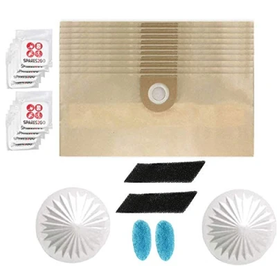 Image of SPARES2GO Strong Dust Bags &amp; Filter Kit Compatible with Vax 6131T 6151F 6151T Vacuum Cleaner (Pack of 10 + Fresheners)