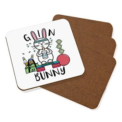 Image of Gin Bunny Coaster Drinks Mat Set Of 4