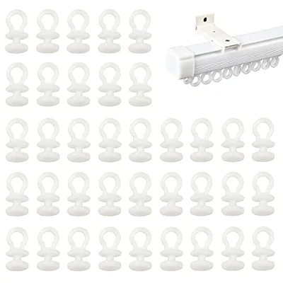 Image of DCQQ 100PCS Curtain Rail Slider Hooks Rollers Glider Track Wheels for Window Door Shower Bathroom Use