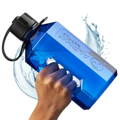 Image of Alpha Designs XL Gym Water Bottle 1.6 Litre / 1600ml Large Jug BPA Free &amp; Leakproof Keg Blue