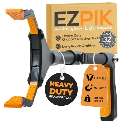 Image of EZPIK® 32&quot; 80 cm Foldable Litter Picker Grabber Heavy Duty Rubbish Stick Lightweight Reaching Aids for The Elderly with Rotating Head