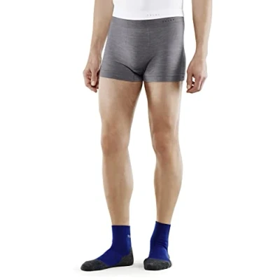 Image of FALKE Men&#039;s Wool Tech Light M BX Functional Yarn Quick Dry 1 Piece Base Layer Underwear, Grey (Grey Heather 3757),