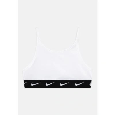 Image of Nike Dri FIT One Sports Bra, Size M (137 146), White, Ideal for Junior Runners