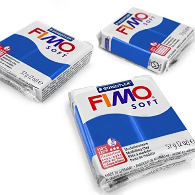 Image of FIMO Soft Polymer Oven Modelling Clay Most Popular Colours 57g Set of 3 Pacific Blue